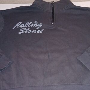 The Rolling Stones Men's Gray Zip-Up Sweater